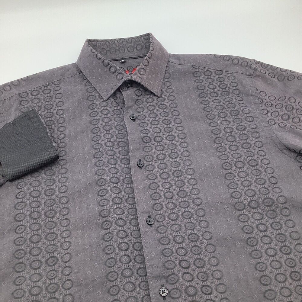 Visconti Black Mens Long Sleeve Button Up Shirt Black Size‎ Medium